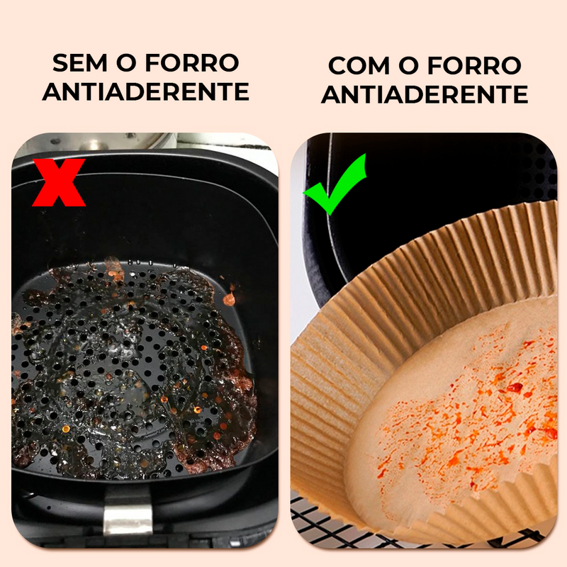 Forro de Papel Antiaderente para Air Fryer