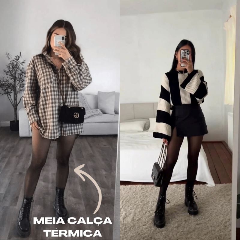 [Compre 1 e Leve 2] Meia Calça Flanelada Translúcida - Skin®